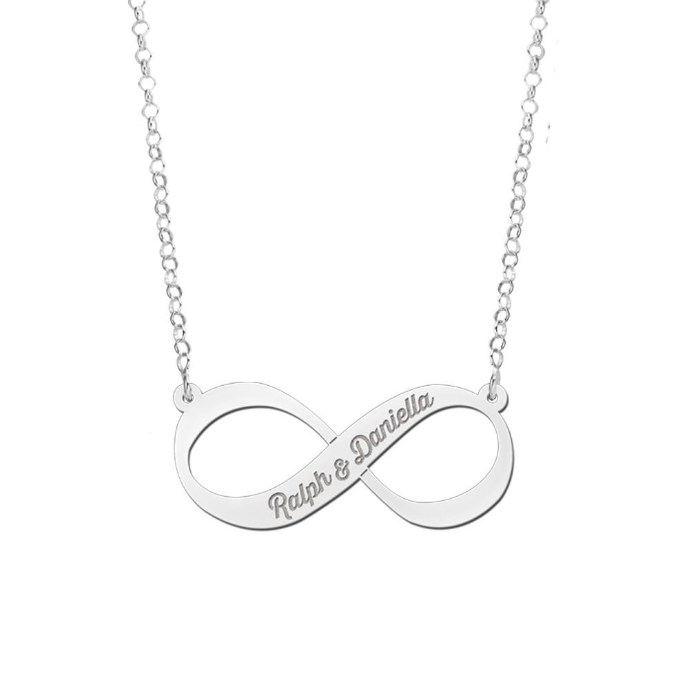 Silver Infinity Necklace with name
