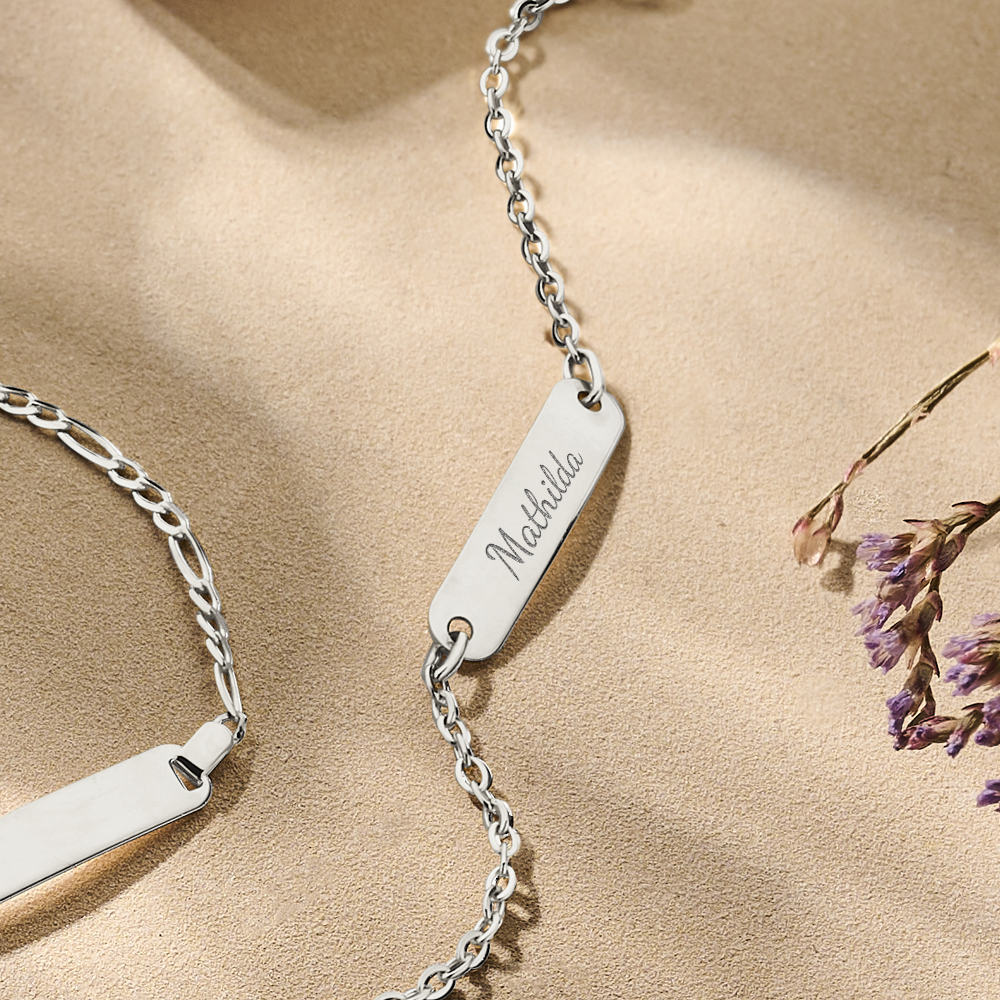 Silver personalised bracelet