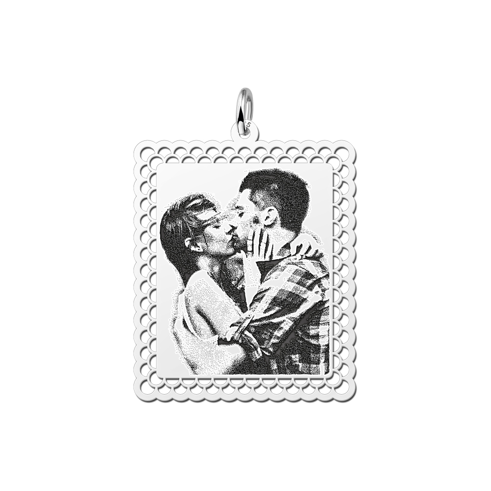 Photo necklace rectangle silver