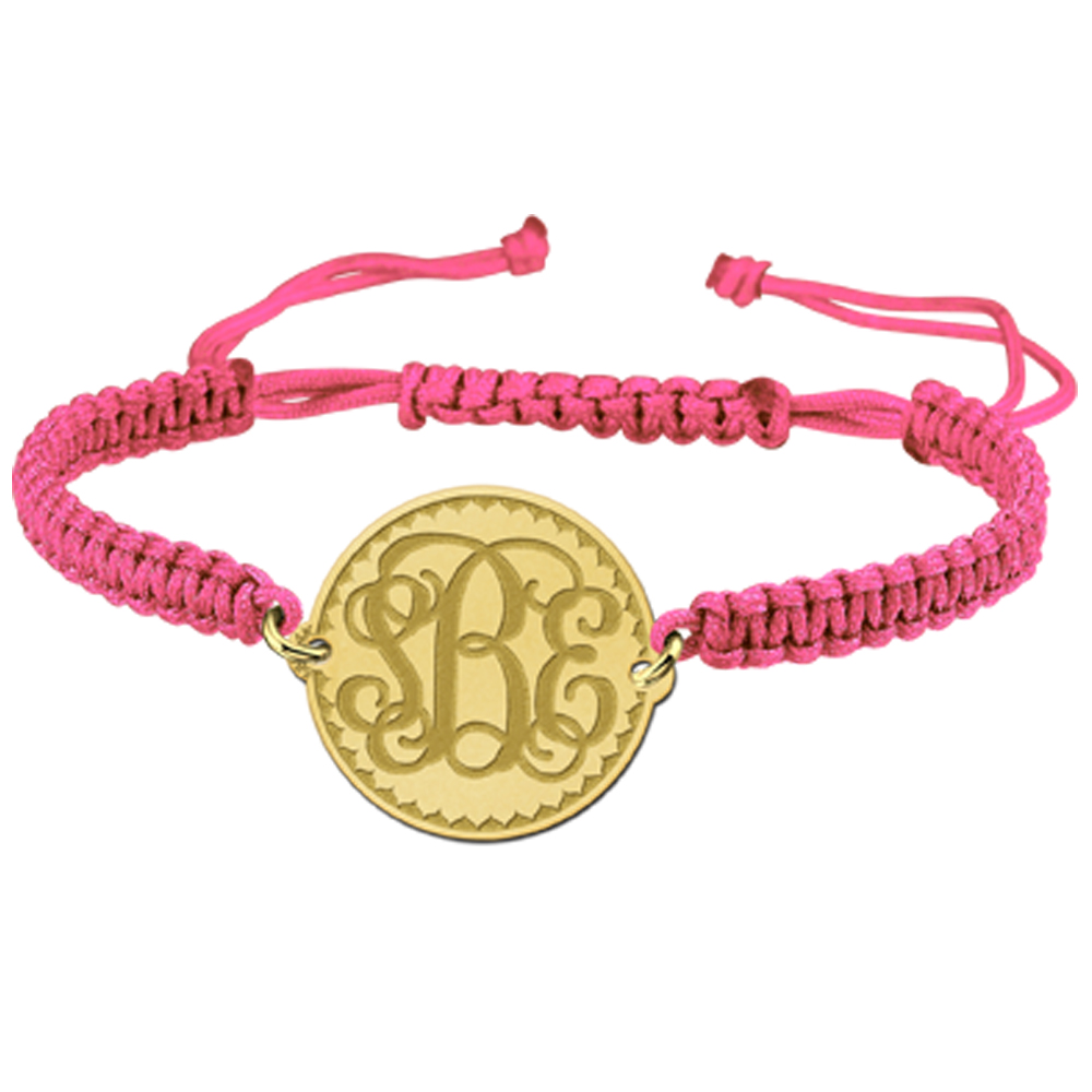 Gold Monogram Bracelet Engraved