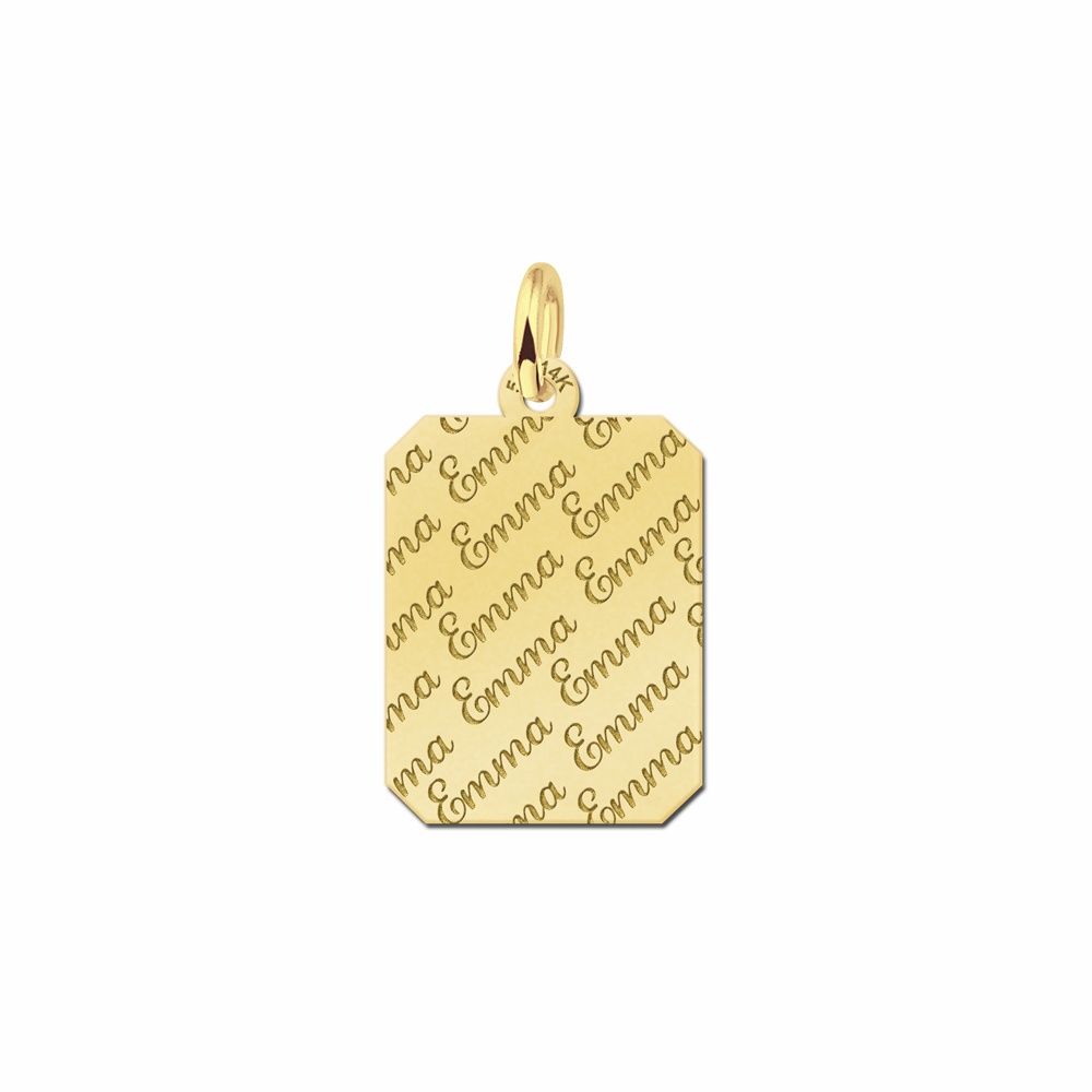 Personalised Gold Necklace Engraved