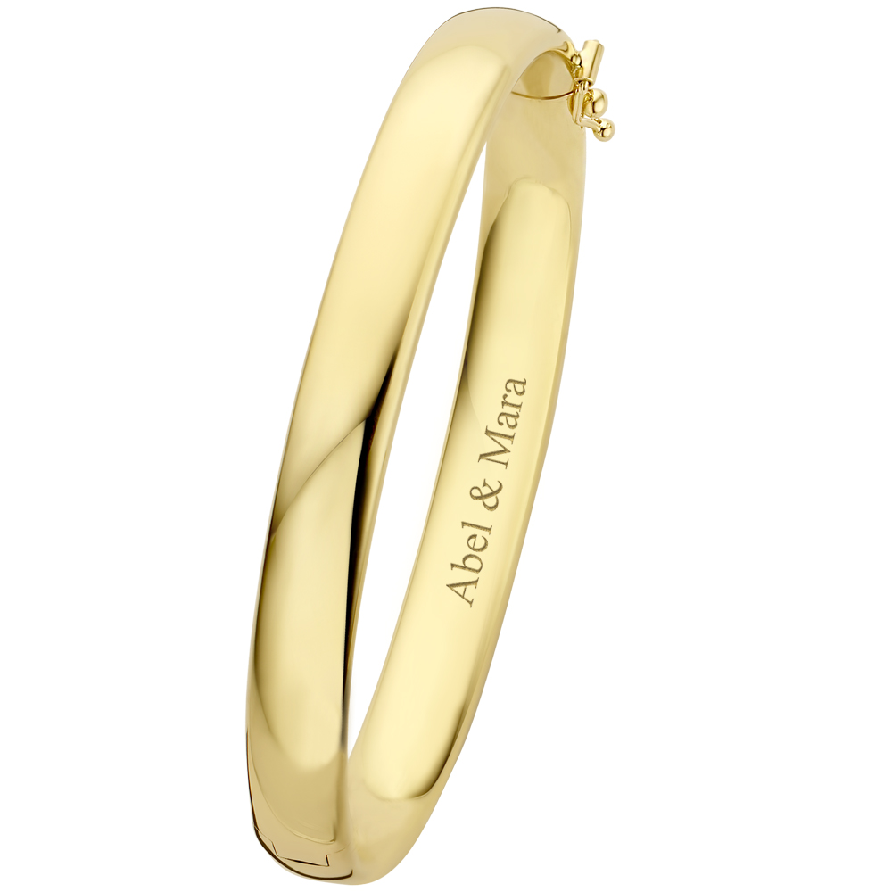Bangle bracelet 585 gold oval 8 mm
