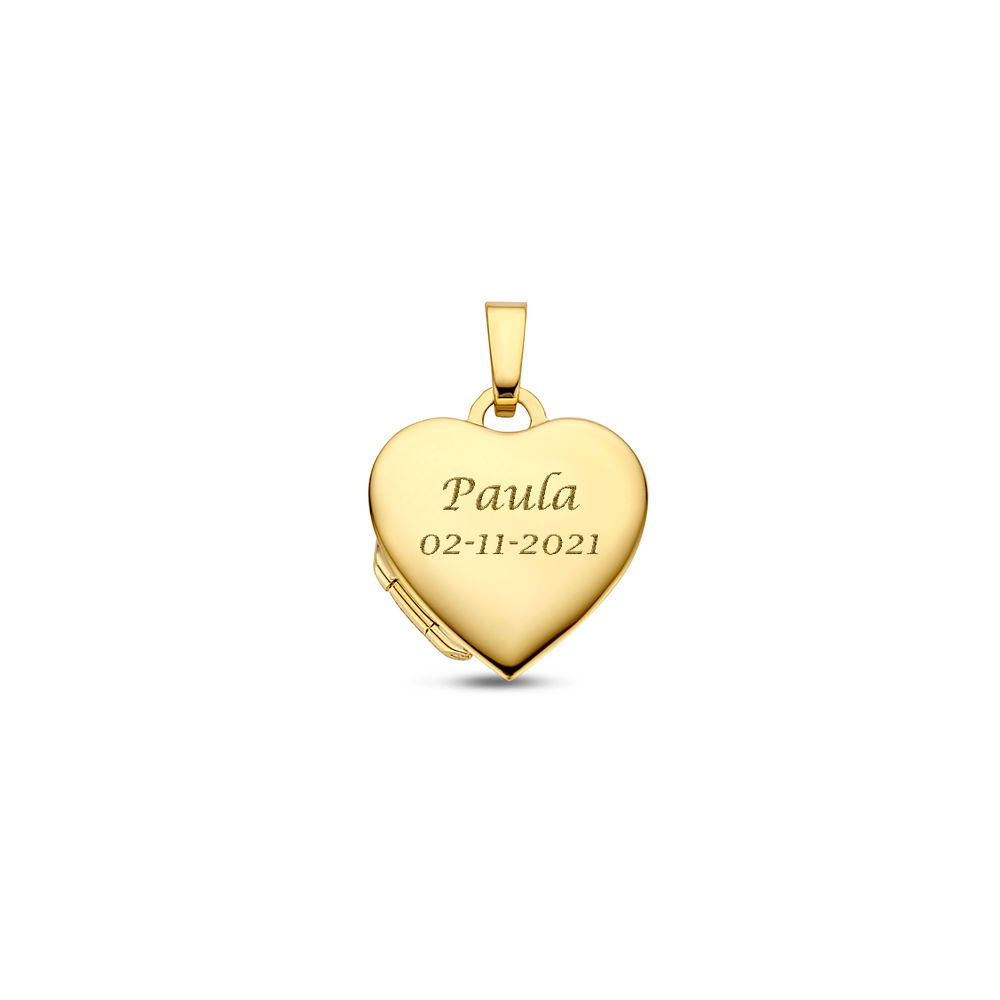 Gold Heart Medallion with ornaments and names