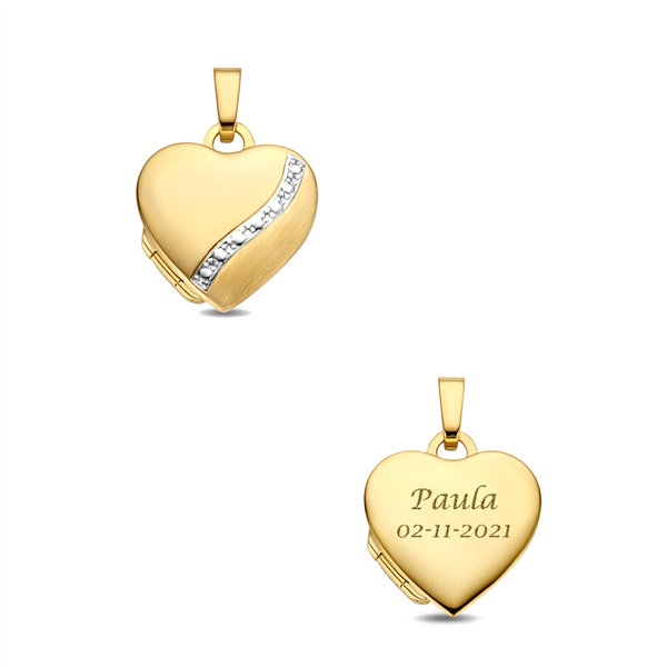 Gold Heart Medallion with ornaments and names