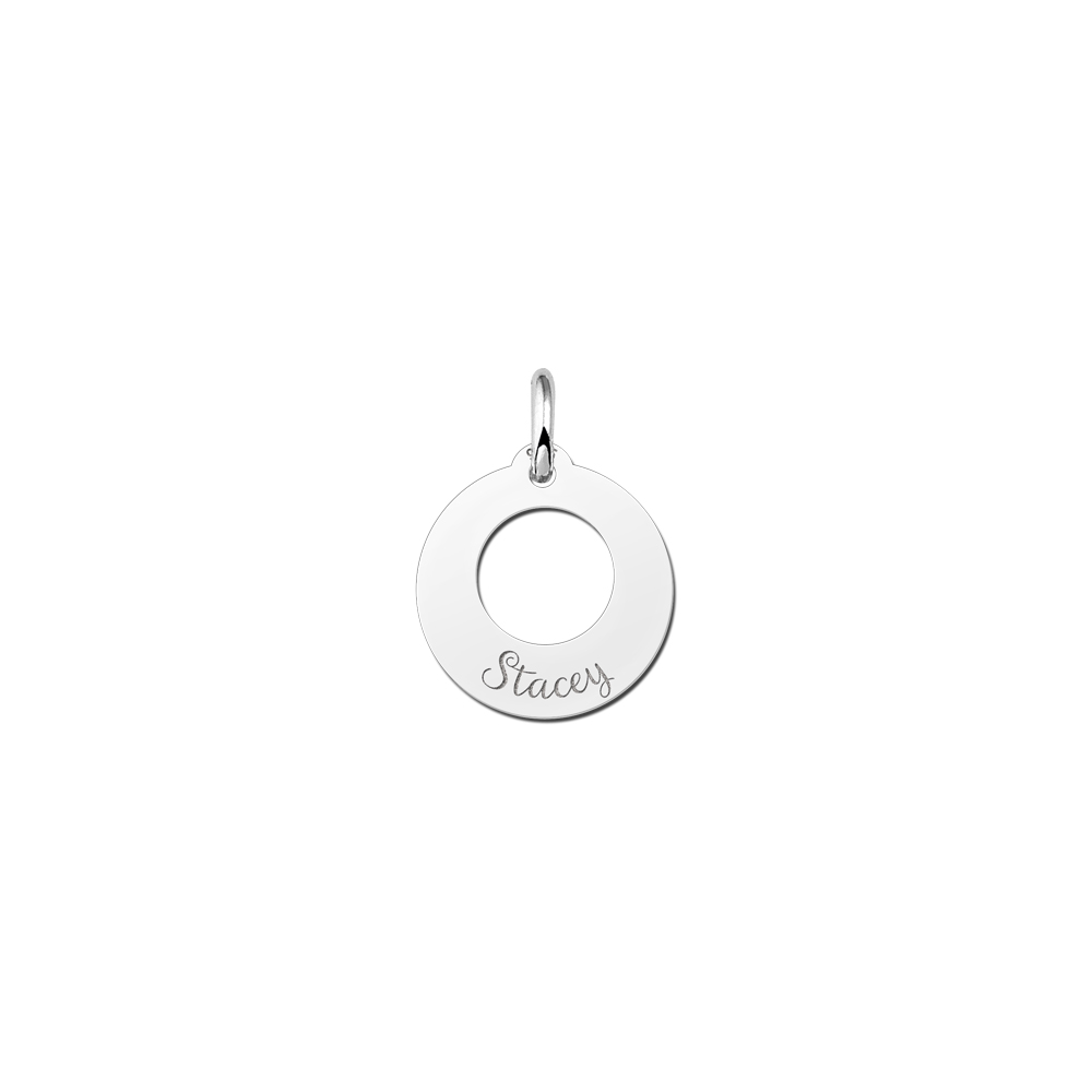 Small round pendant with name