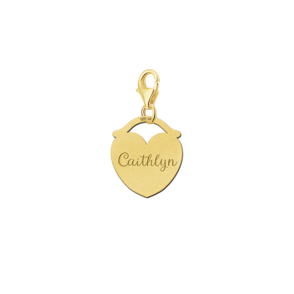 Golden Heart charm with name