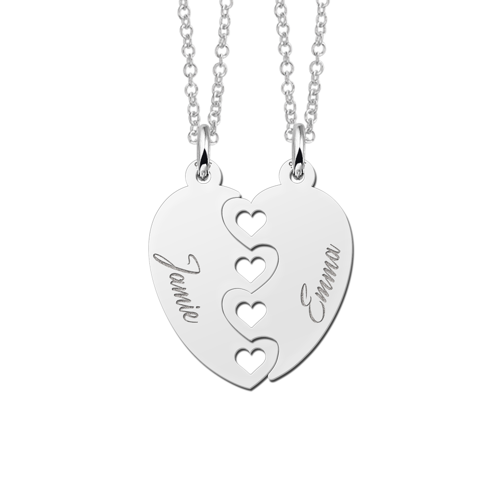Silver friendship necklaces for 2