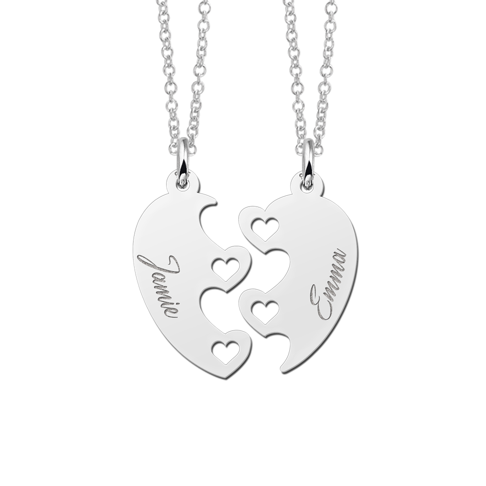 Silver friendship necklaces for 2