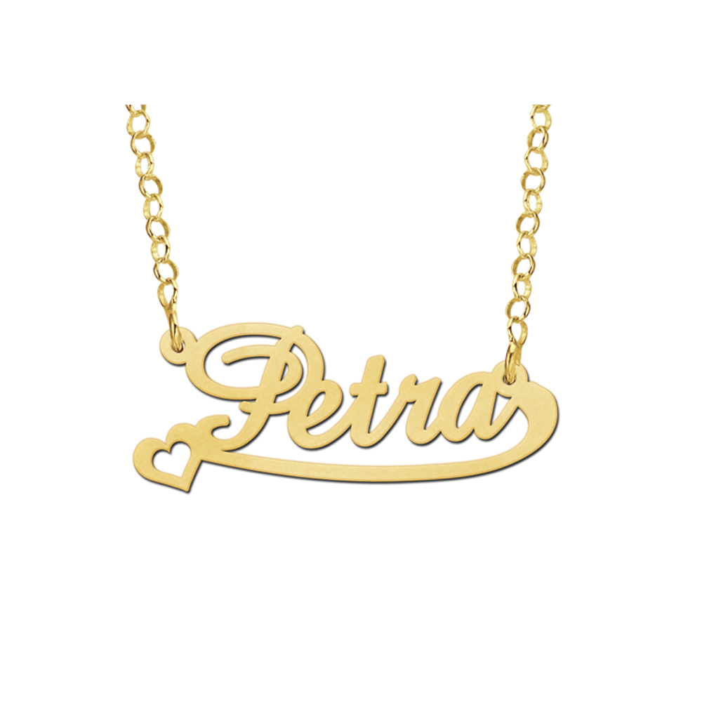 Golden Name Necklace model Petra