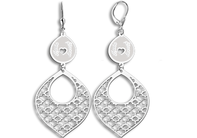 Silver arabic style earrings with names
