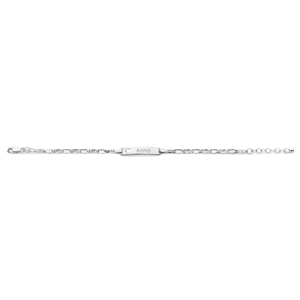 Bracelet with engraving plate silver