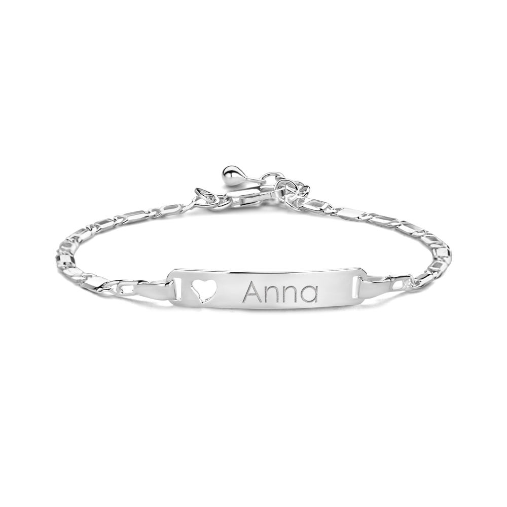 Bracelet with engraving plate silver