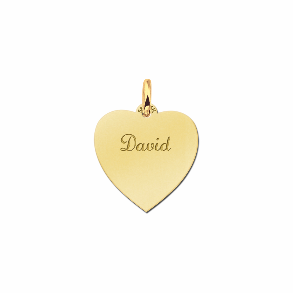 Gold Heart Necklace with Name