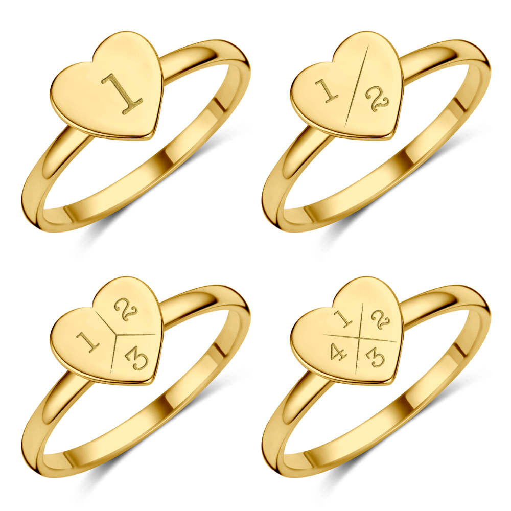 Gold Heart Ring with Initials