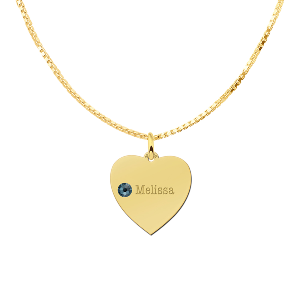 Golden heart with birthstone