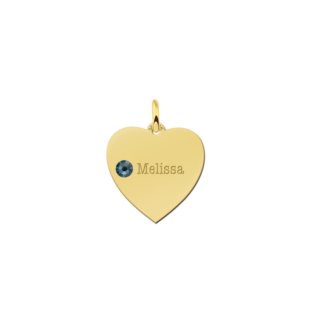 Golden heart with birthstone