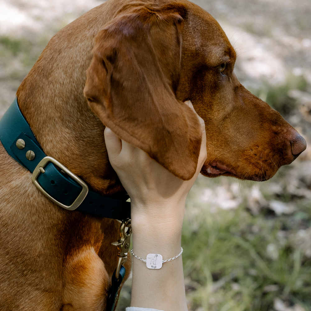 Silver portrait bracelet Corgi