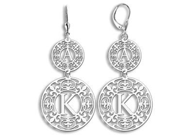 Sterling silver deals monogram earrings