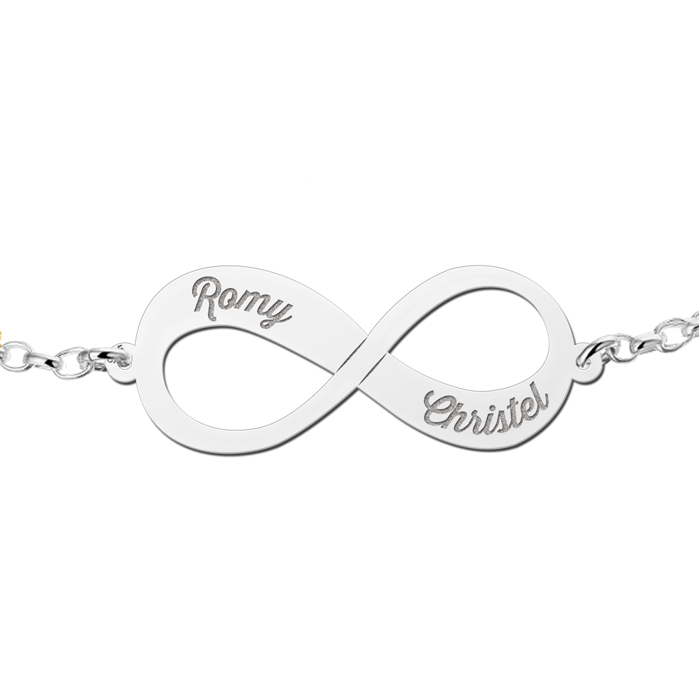 Silver infinity bracelet set