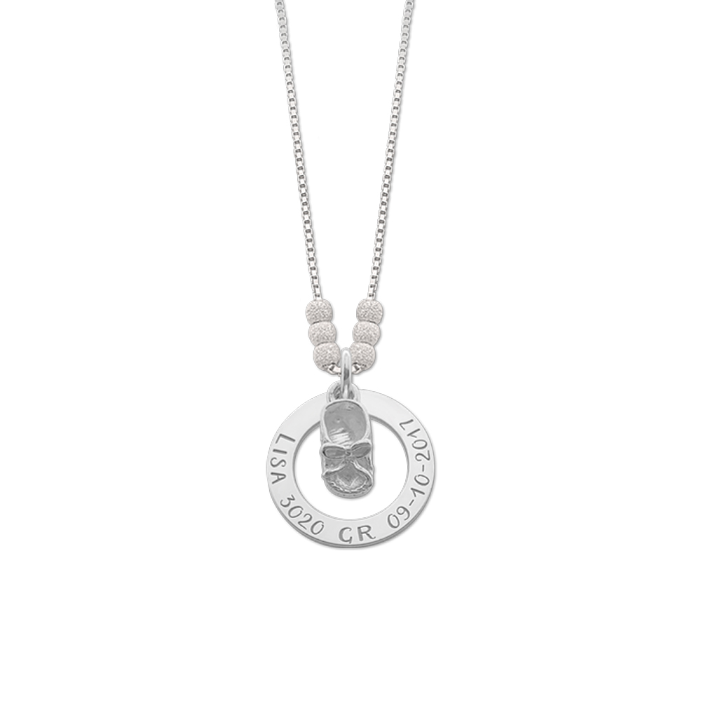 Mother necklace with baby shoes charm