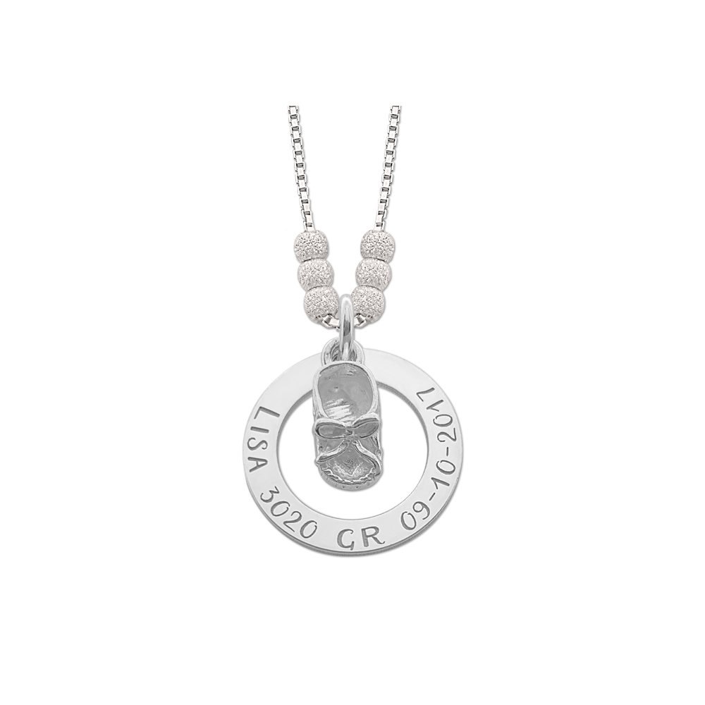 Mother necklace with baby shoes charm