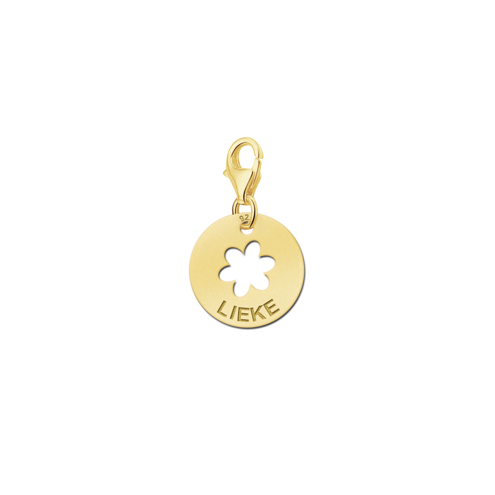 Gold plated flower name charm