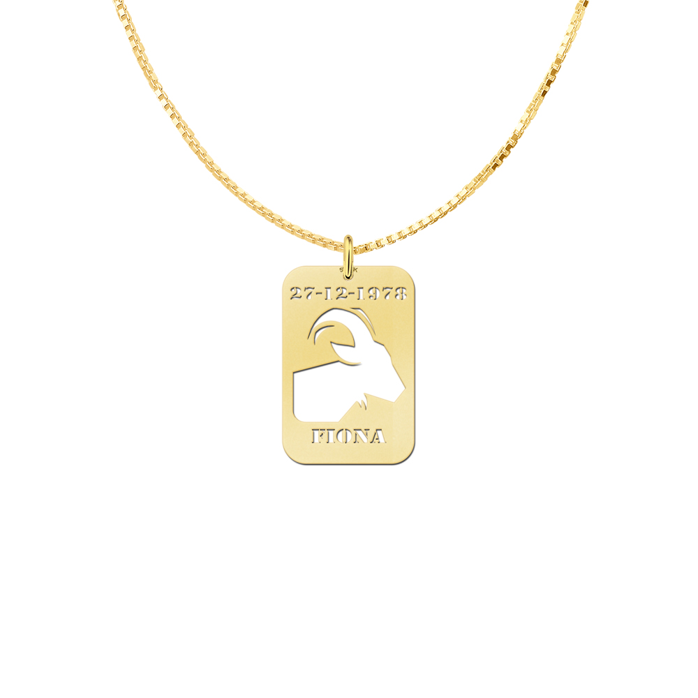 Golden Star Sign Pendant Capricorn