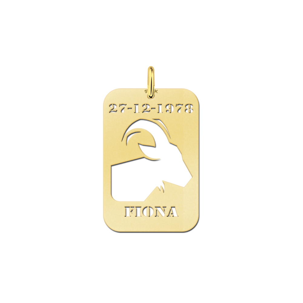 Golden Star Sign Pendant Capricorn