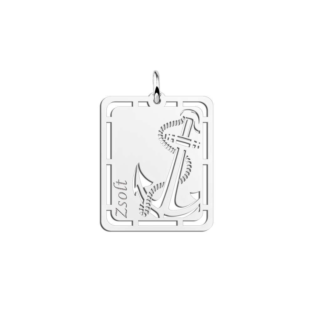 Silver Men's Pendant with Anchor