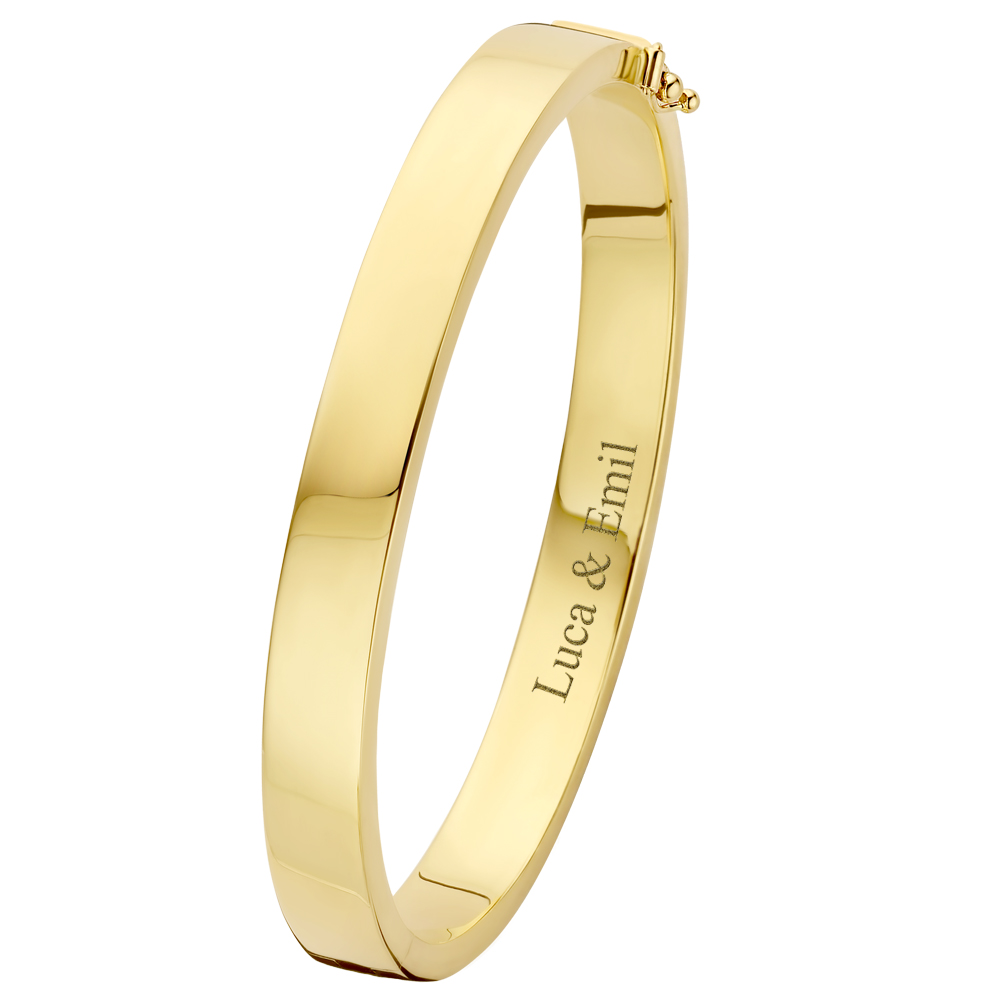 Bangle bracelet 585 gold flat 8 mm